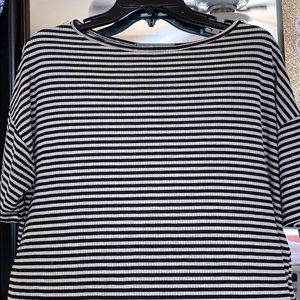 Black and white striped t-shirt dress